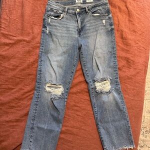 Kensie Distressed Ankle Jeans in Blue